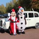 Noël, animation, taxi anglais blanc, taxifun