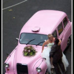 taxi anglais rose mariage original