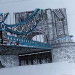 Tower Bridge Londres Glen Marquis chauffeur de taxi anglais et dessinateur de Londres