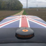 drapeau anglais union jack autocollant sur le toit taxi anglais noir